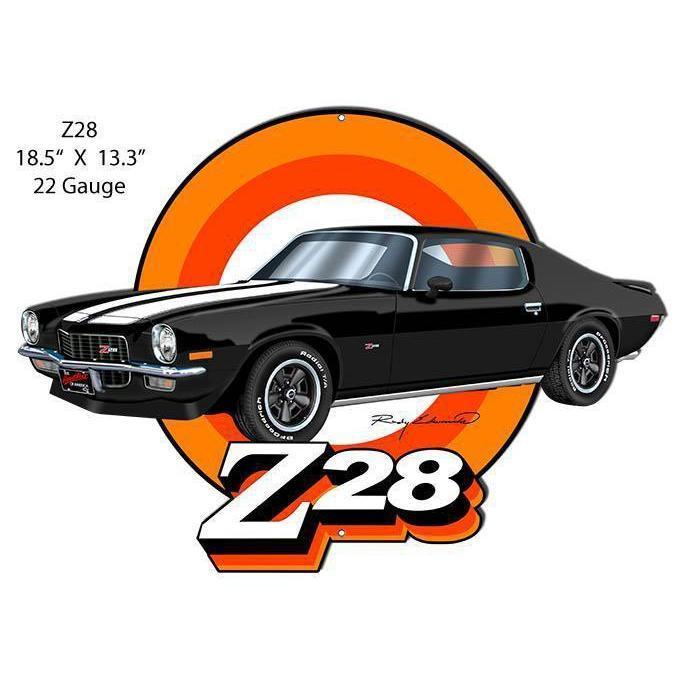 Black Camaro Z/28 Laser Cut Metal Sign-Metal Signs-Grease Monkey Garage
