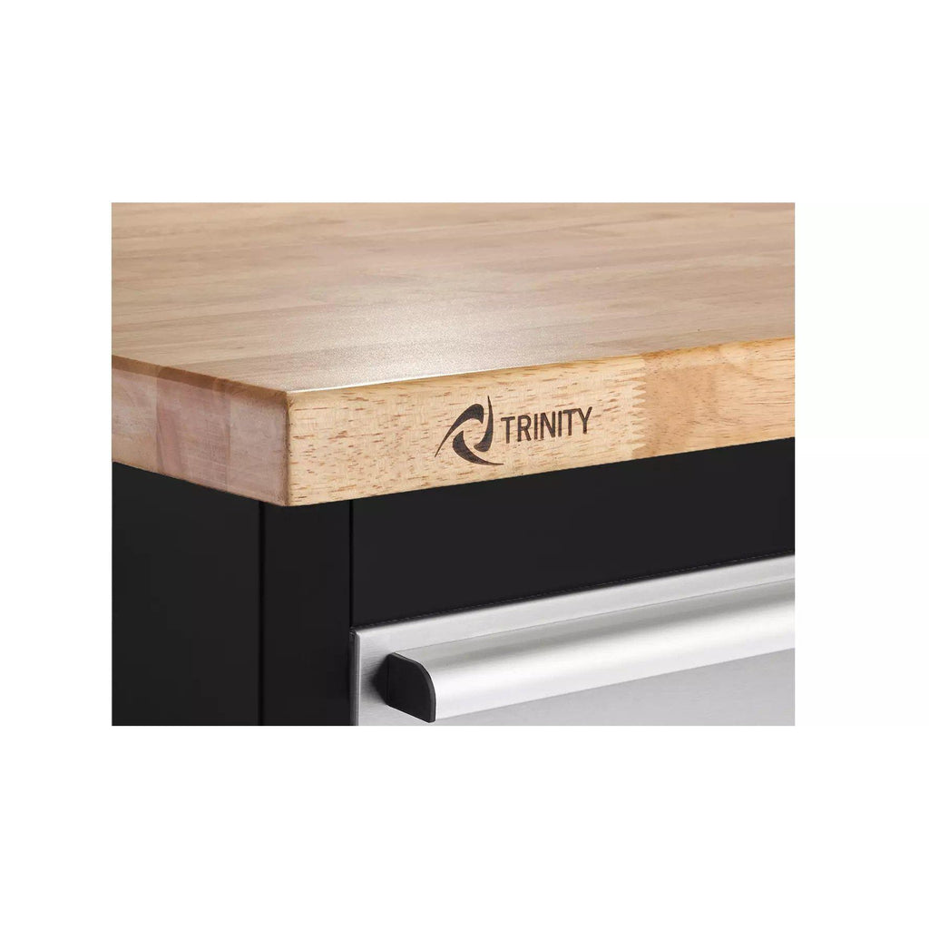 Black & Stainless Steel Rolling Workbench 72" x 19"-Grease Monkey Garage