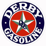 Blue Derby Gasoline Metal Sign-Metal Signs-Grease Monkey Garage