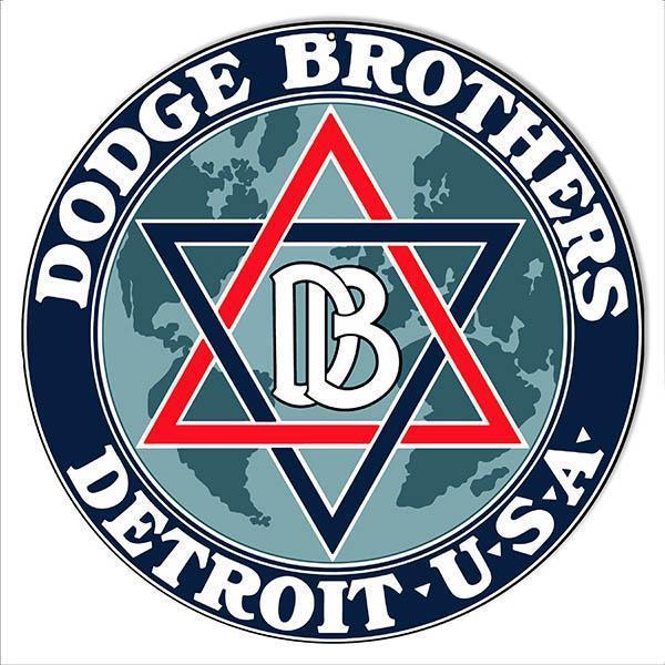 Blue Dodge Brothers Metal Sign-Metal Signs-Grease Monkey Garage
