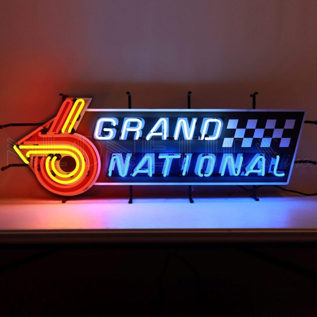 Buick Grand National Neon Sign with Backing-Grease Monkey Garage