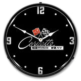 C2 Corvette Black Tie Backlit LED Clock-LED Clocks-Grease Monkey Garage