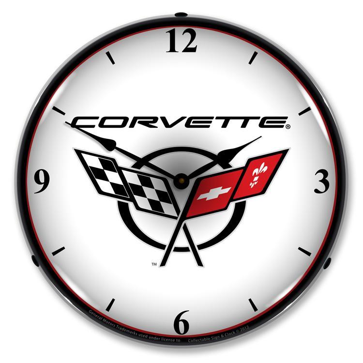 C5 Corvette Logo LED Clock-LED Clocks-Grease Monkey Garage
