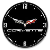 C6 Corvette Black Tie Backlit LED Clock-LED Clocks-Grease Monkey Garage