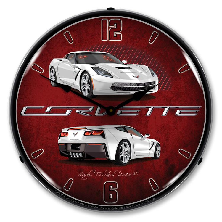 C7 Corvette Artic White LED Clock-LED Clocks-Grease Monkey Garage