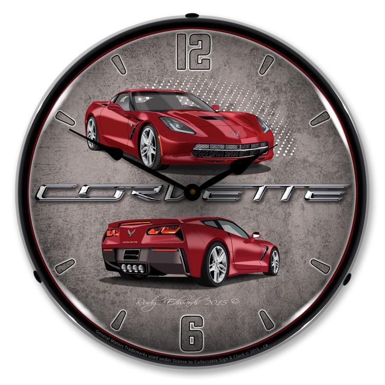 C7 Corvette Crystal Red LED Clock-LED Clocks-Grease Monkey Garage