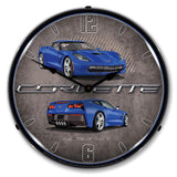 C7 Corvette Laguna Blue LED Clock-LED Clocks-Grease Monkey Garage