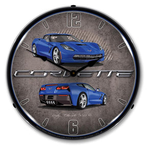 C7 Corvette Laguna Blue LED Clock-LED Clocks-Grease Monkey Garage