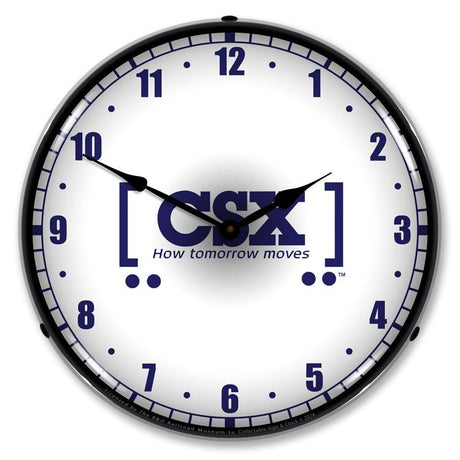 CSX Railroad How Tomorrow Moves LED Clock-LED Clocks-Grease Monkey Garage
