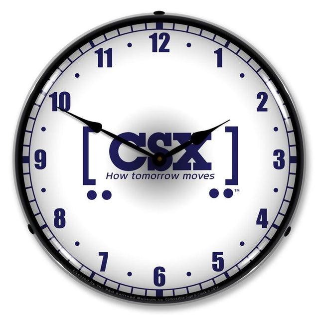 CSX Railroad How Tomorrow Moves LED Clock-LED Clocks-Grease Monkey Garage