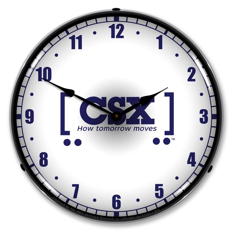 CSX Railroad How Tomorrow Moves LED Clock-LED Clocks-Grease Monkey Garage