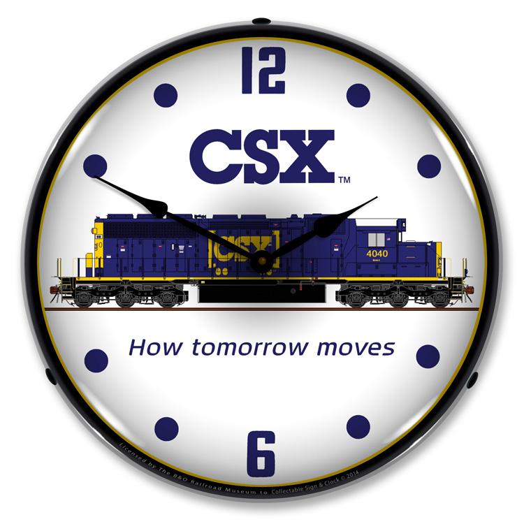 CSX Railroad LED Clock-LED Clocks-Grease Monkey Garage