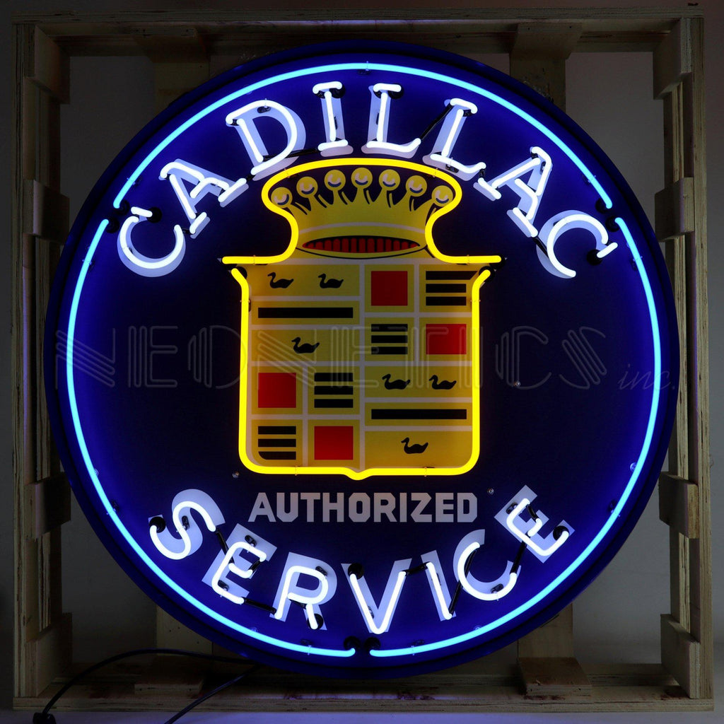Cadillac Neon Sign in Steel Can (36")-Neon Signs-Grease Monkey Garage