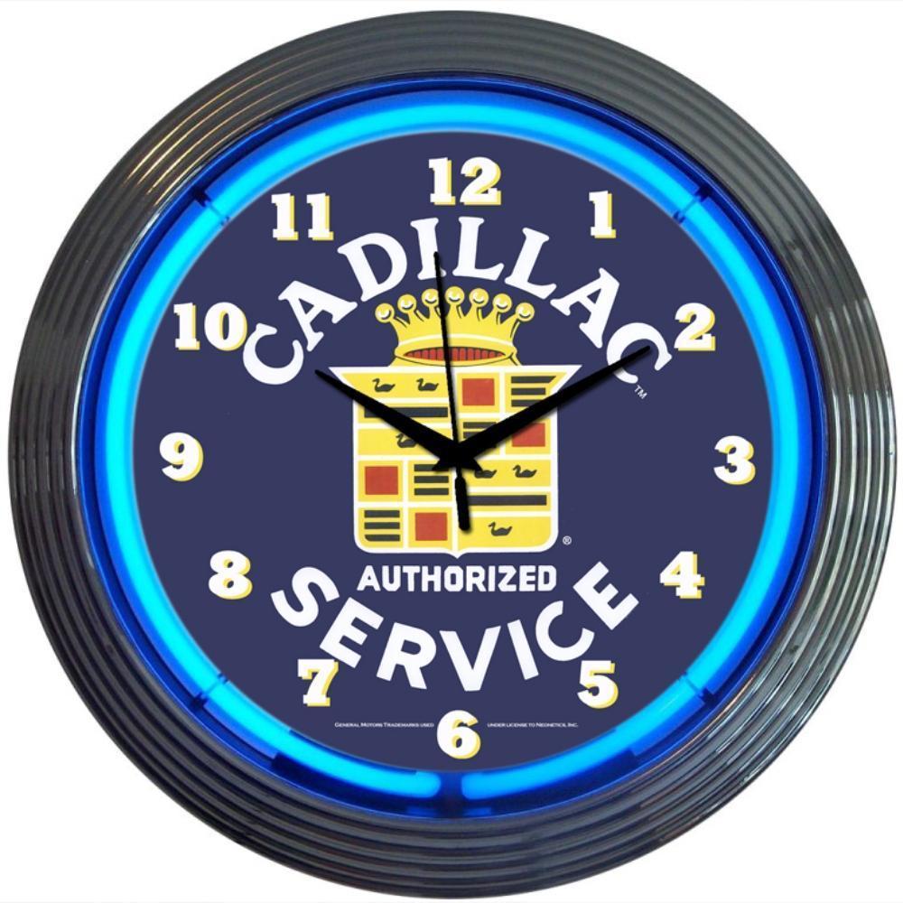 Cadillac Service Neon Clock-Clocks-Grease Monkey Garage