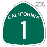 California Highway 1 Laser Cut Metal Sign-Metal Signs-Grease Monkey Garage