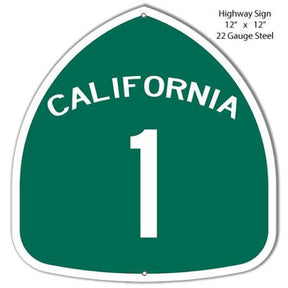 California Highway 1 Laser Cut Metal Sign-Metal Signs-Grease Monkey Garage
