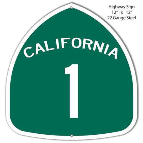 California Highway 1 Laser Cut Metal Sign-Metal Signs-Grease Monkey Garage