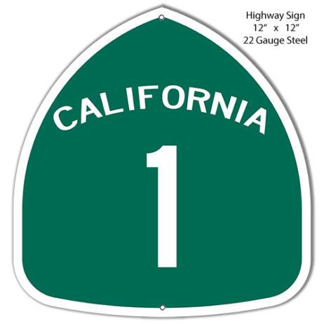 California Highway 1 Laser Cut Metal Sign-Metal Signs-Grease Monkey Garage