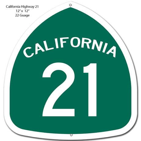California Highway 21 Laser Cut Metal Sign-Metal Signs-Grease Monkey Garage