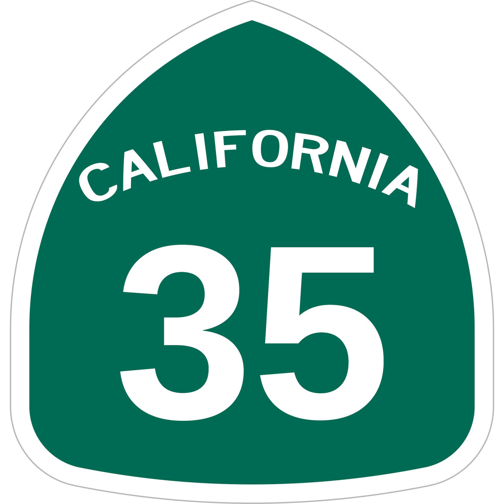 California Highway 35 Laser Cut Metal Sign-Metal Signs-Grease Monkey Garage