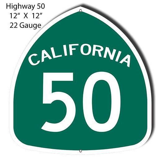 California Highway 50 Laser Cut Metal Sign-Metal Signs-Grease Monkey Garage