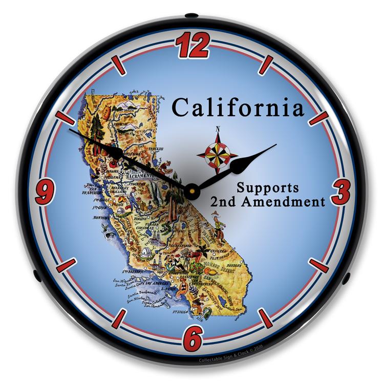 California Supports the 2nd Amendment LED Clock-LED Clocks-Grease Monkey Garage
