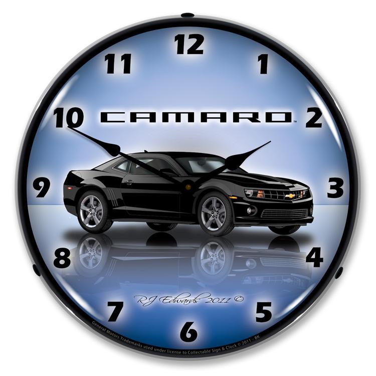 Camaro G5 Black LED Clock-LED Clocks-Grease Monkey Garage