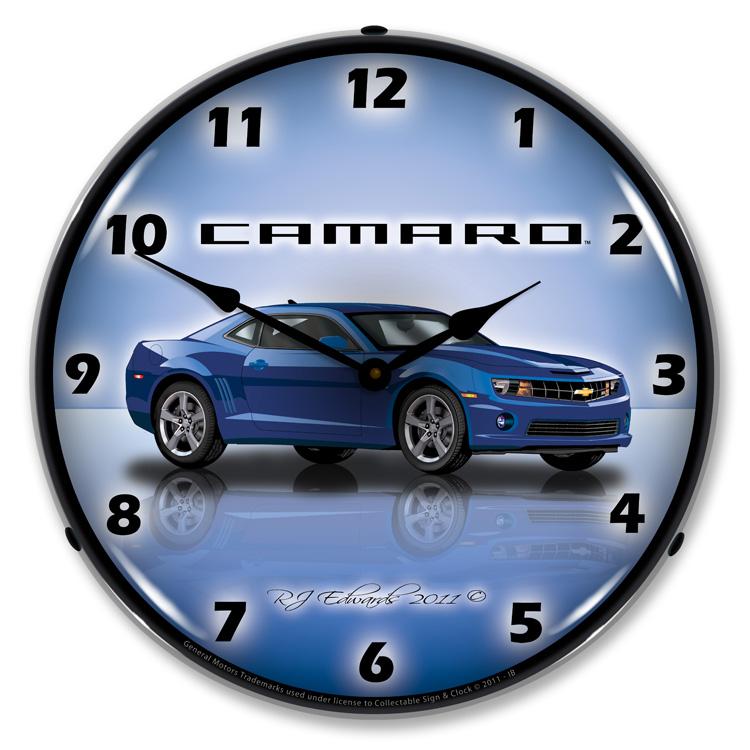Camaro G5 Imperial Blue LED Clock-LED Clocks-Grease Monkey Garage