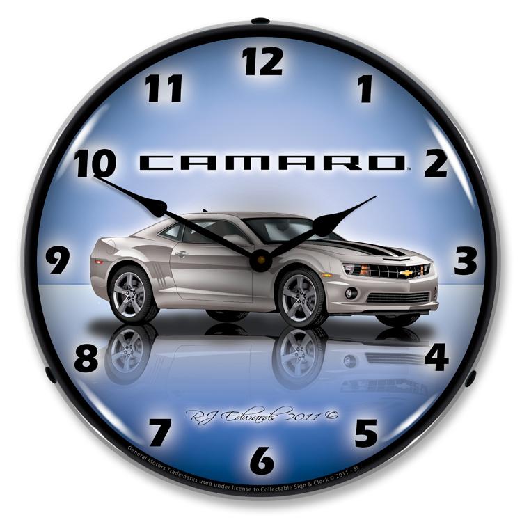 Camaro G5 Silver Ice LED Clock-LED Clocks-Grease Monkey Garage