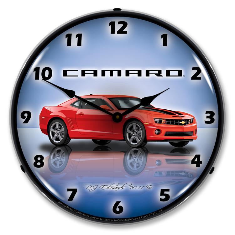 Camaro G5 Victory Red LED Clock-LED Clocks-Grease Monkey Garage