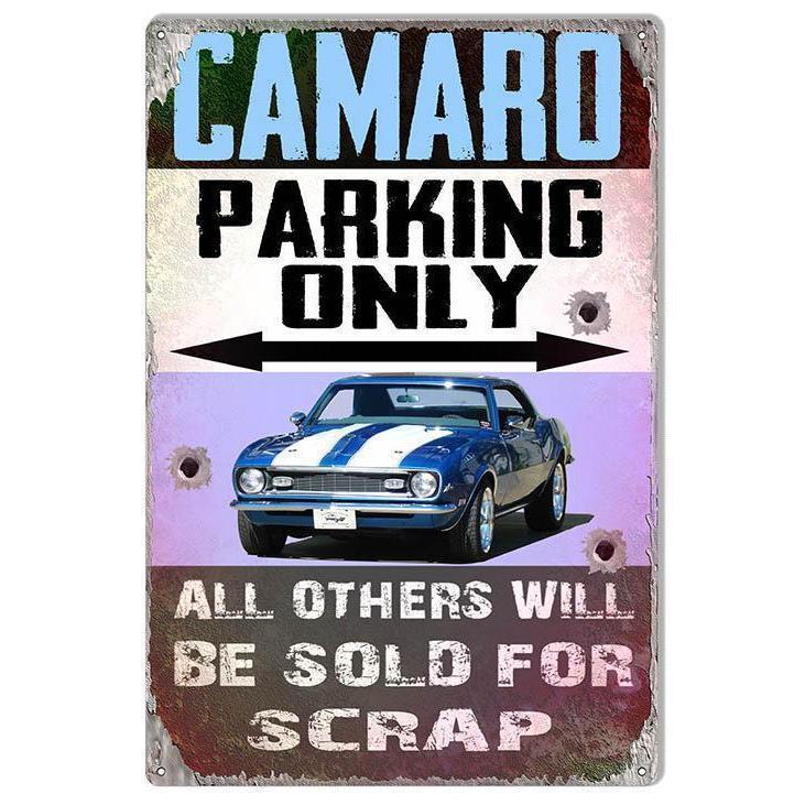 Camaro Parking Only Metal Sign-Metal Signs-Grease Monkey Garage