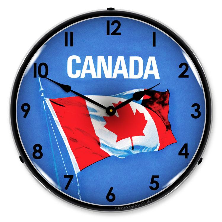 Canadian Flag LED Clock-LED Clocks-Grease Monkey Garage