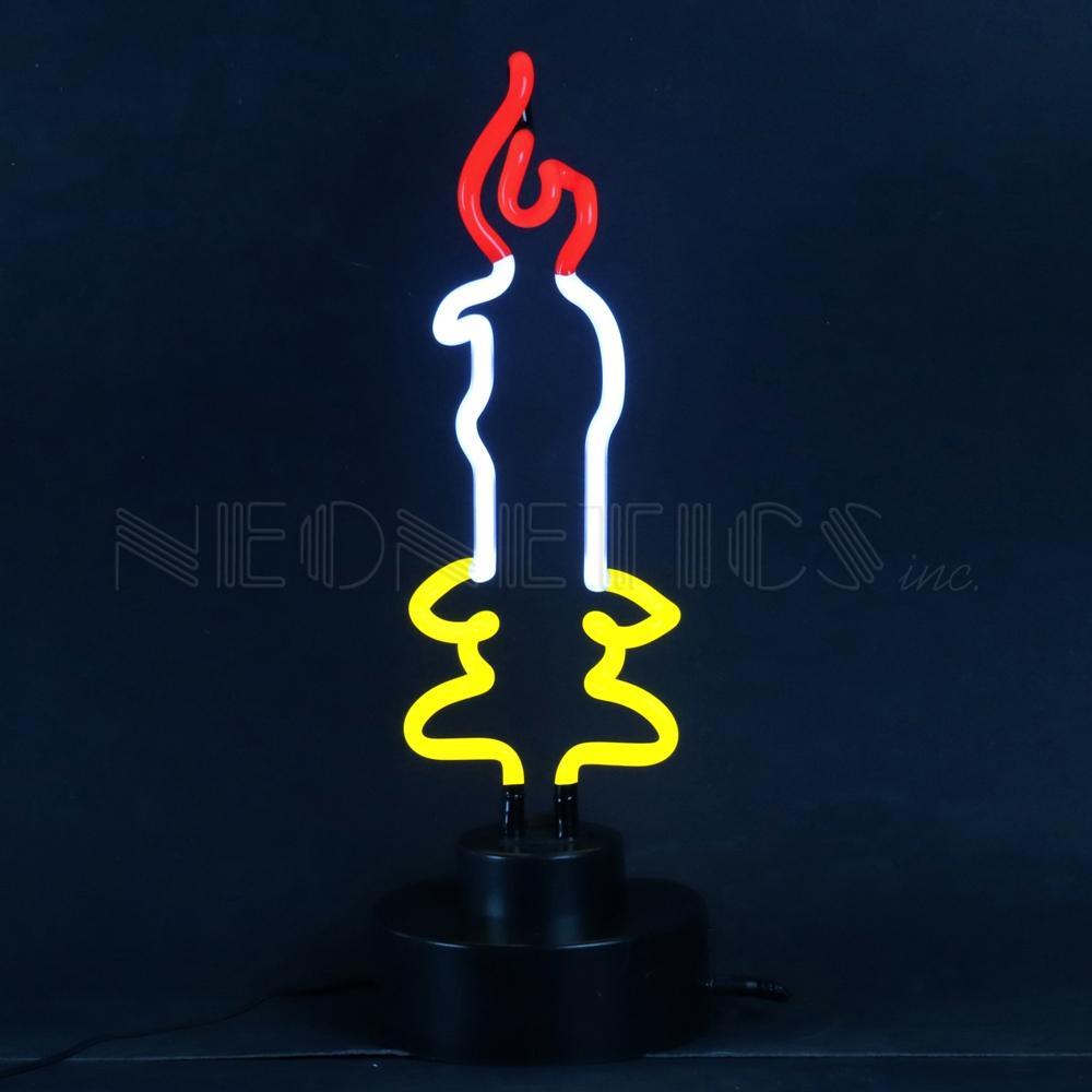 Candle Neon Sculpture-Neon Sculptures-Grease Monkey Garage