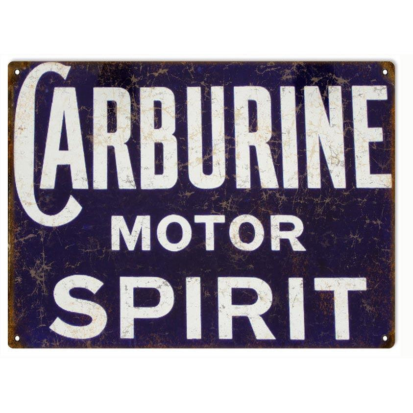 Carburine Motor Spirit Metal Sign-Metal Signs-Grease Monkey Garage