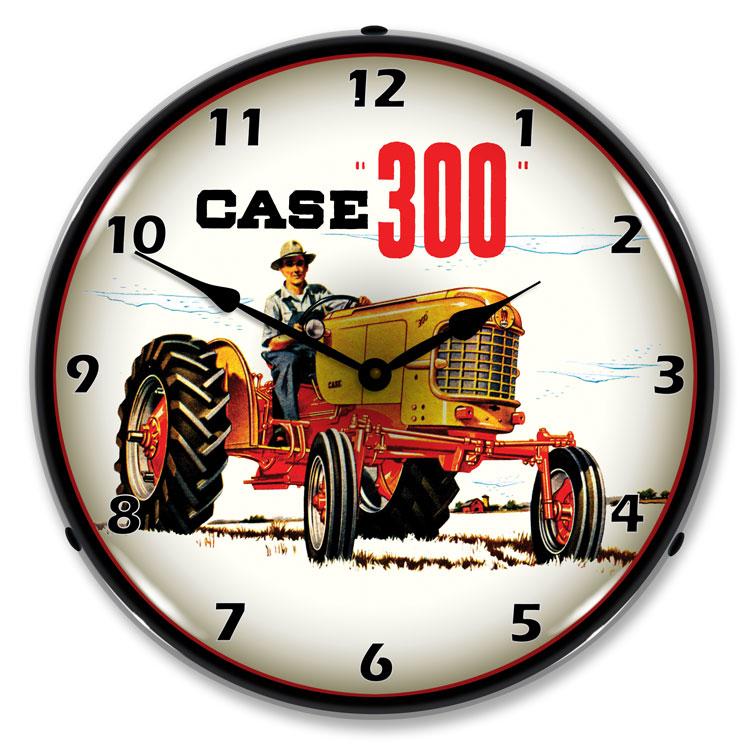Case 300 Tractor LED Clock-LED Clocks-Grease Monkey Garage
