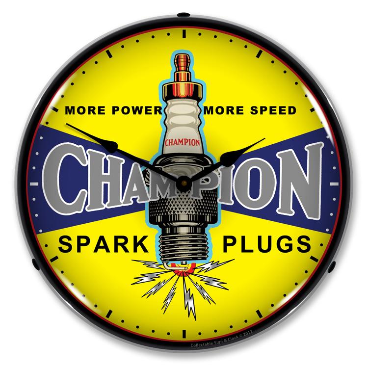 Champion Plugs Vintage LED Clock-LED Clocks-Grease Monkey Garage
