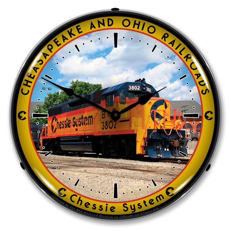 Chessie Railroad 3802 LED Clock-LED Clocks-Grease Monkey Garage