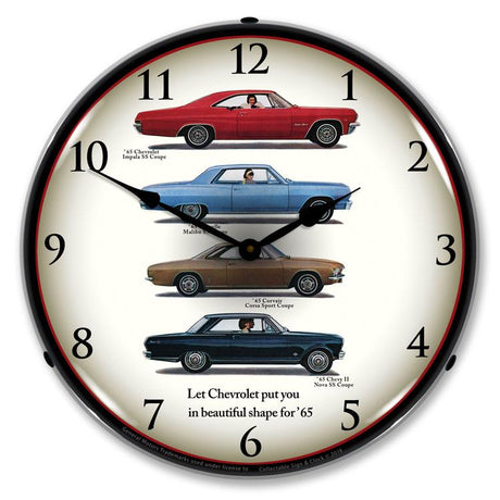 Chevrolet 1965 Lineup LED Clock-LED Clocks-Grease Monkey Garage
