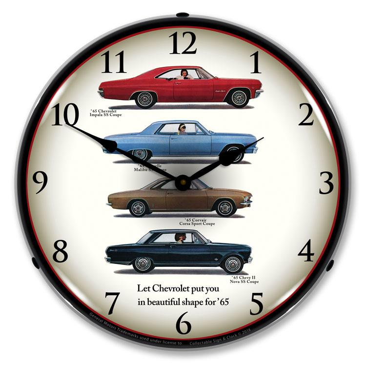 Chevrolet 1965 Lineup LED Clock-LED Clocks-Grease Monkey Garage