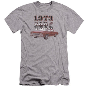 Chevrolet 1973 Monte Carlo Car of the Year Premium Slim Fit Short-Sleeve T-Shirt-Grease Monkey Garage