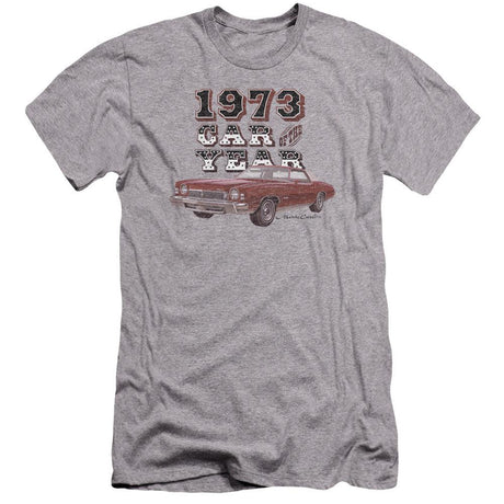 Chevrolet 1973 Monte Carlo Car of the Year Premium Slim Fit Short-Sleeve T-Shirt-Grease Monkey Garage