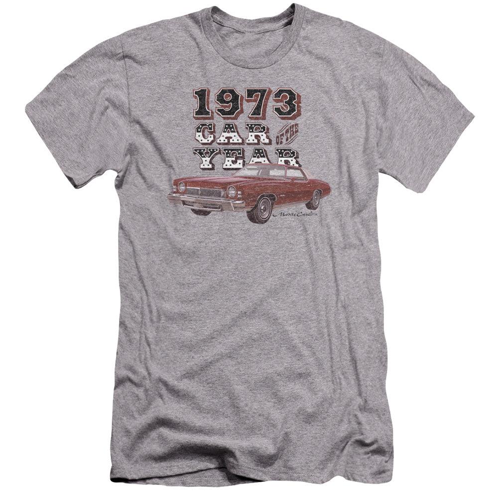 Chevrolet 1973 Monte Carlo Car of the Year Premium Slim Fit Short-Sleeve T-Shirt-Grease Monkey Garage