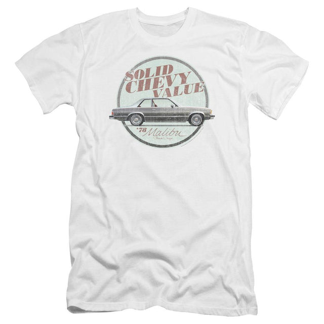 Chevrolet 1978 Malibu Solid Chevy Value Premium Slim Fit Short-Sleeve T-Shirt-Grease Monkey Garage