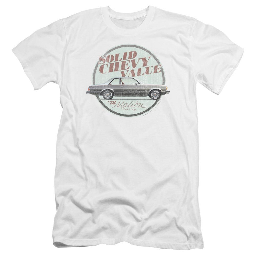 Chevrolet 1978 Malibu Solid Chevy Value Premium Slim Fit Short-Sleeve T-Shirt-Grease Monkey Garage