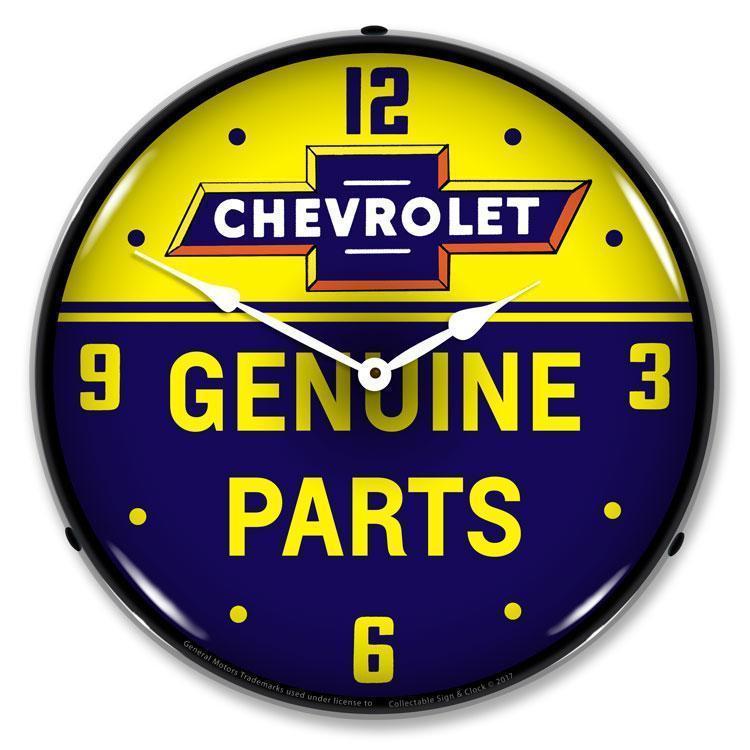 Chevrolet Bowtie Genuine Parts Backlit LED Clock-LED Clocks-Grease Monkey Garage