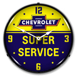 Chevrolet Bowtie Super Service LED Clock-LED Clocks-Grease Monkey Garage