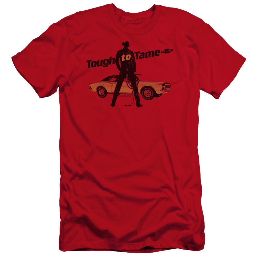 Chevrolet Camaro Tough to Tame Premium Slim Fit Short-Sleeve T-Shirt-Grease Monkey Garage