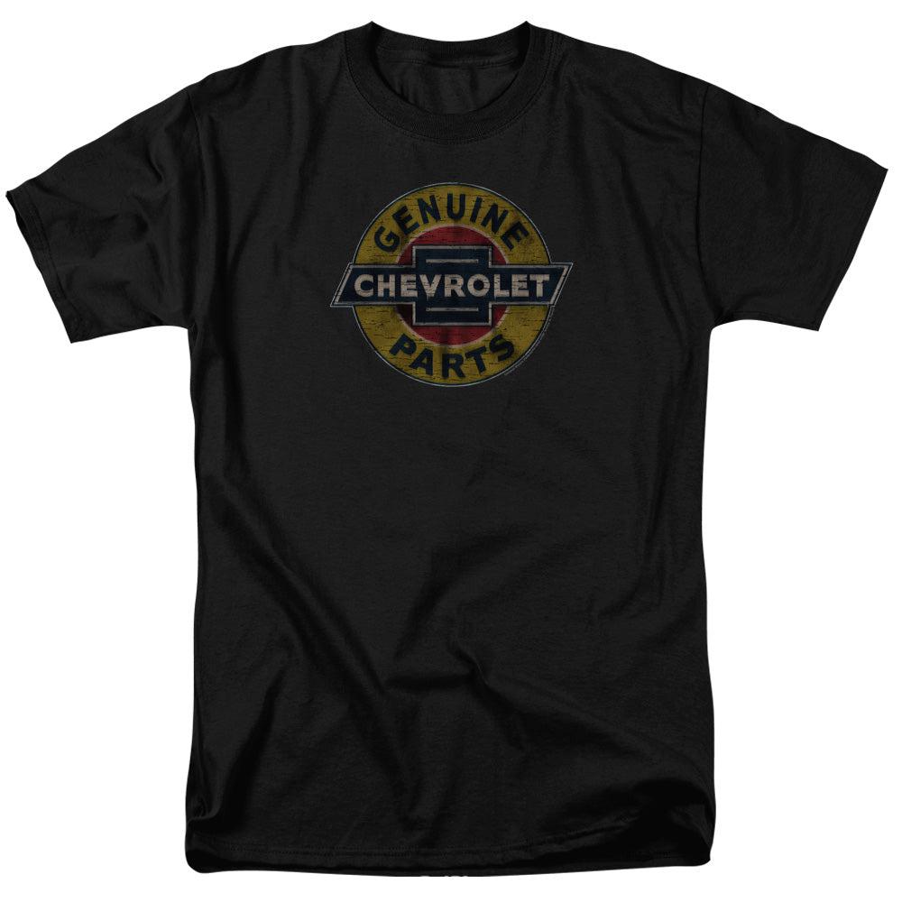 Chevrolet Genuine Chevy Parts Distressed Sign Short-Sleeve T-Shirt-Grease Monkey Garage