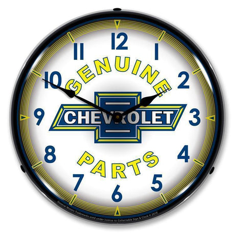 Chevrolet Genuine Parts Backlit LED Clock-LED Clocks-Grease Monkey Garage