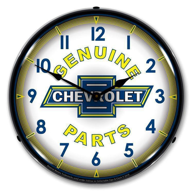 Chevrolet Genuine Parts Backlit LED Clock-LED Clocks-Grease Monkey Garage